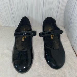 Tap Shoes Synthetic Leather Slip-on Easy Strap Tap Shoe for Kids Youth US Sz 3.5